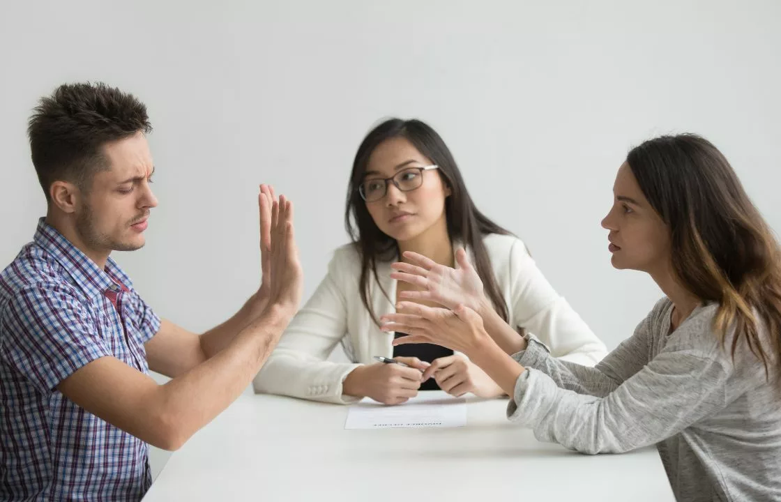 Image of couple arguing in family mediation Cornwall